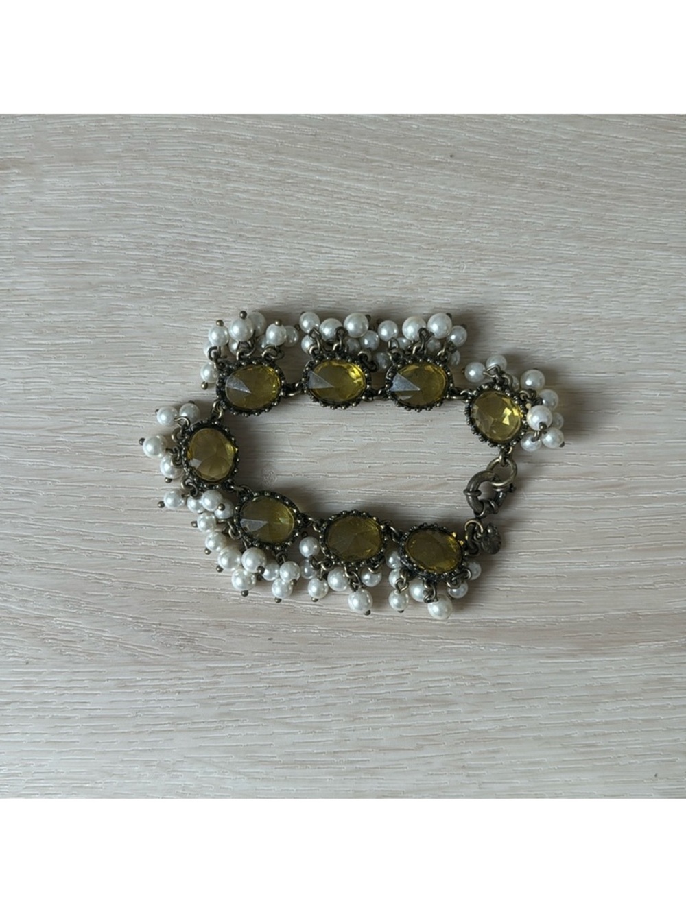 *5 for $20* J. Crew Yellow Gemstone and Pearl Cluster Bracelet